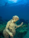 Statue of Dionysus with panther in ClaudioÃ¢â¬â¢s Ninfeum. underwater, archeology